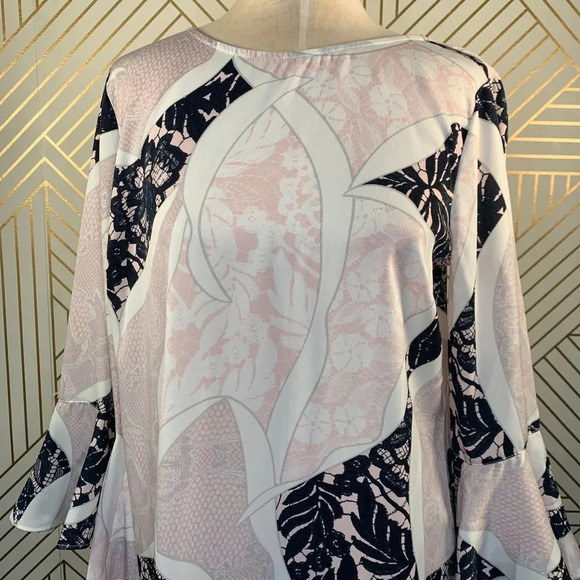 Bar III Ruffle-Sleeve Shift Dress in Pink Combo - Picture 3 of 12